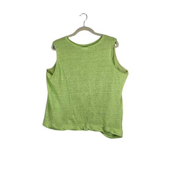 J.Jill Love Linen Lime Green Sleeveless Top Plus 1X - Picture 2 of 6